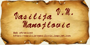 Vasilija Manojlović vizit kartica